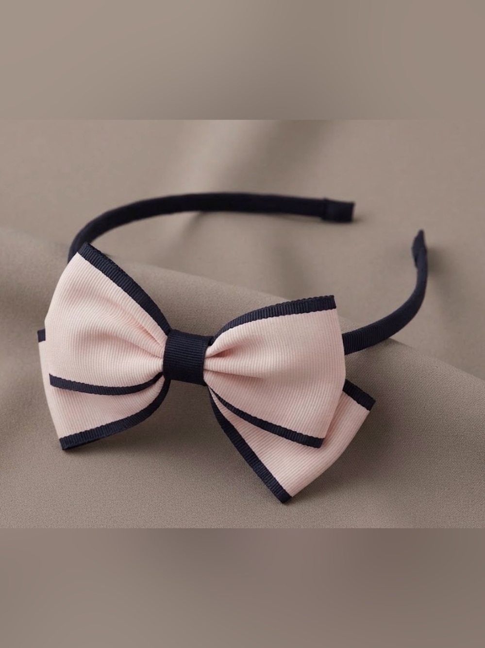 Janie & Jack | Navy Light Pink Bow Headband